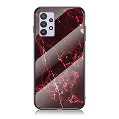 Custodia Silicone Gel Laterale Fantasia Modello Specchio Cover per Samsung Galaxy A32 4G Rosso