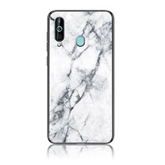 Custodia Silicone Gel Laterale Fantasia Modello Specchio Cover per Samsung Galaxy A60 Bianco