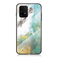 Custodia Silicone Gel Laterale Fantasia Modello Specchio Cover per Samsung Galaxy A91 Verde