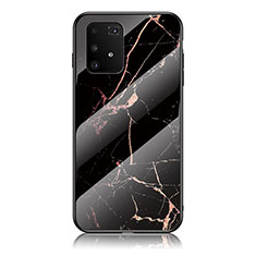 Custodia Silicone Gel Laterale Fantasia Modello Specchio Cover per Samsung Galaxy M80S Oro e Nero