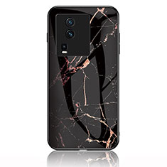 Custodia Silicone Gel Laterale Fantasia Modello Specchio Cover per Vivo iQOO Neo7 SE Oro e Nero