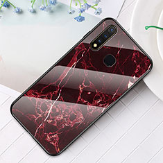 Custodia Silicone Gel Laterale Fantasia Modello Specchio Cover per Vivo iQOO U3 4G Rosso