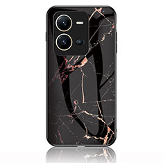 Custodia Silicone Gel Laterale Fantasia Modello Specchio Cover per Vivo V25e Oro e Nero