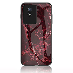 Custodia Silicone Gel Laterale Fantasia Modello Specchio Cover per Vivo Y02 Rosso