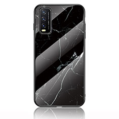 Custodia Silicone Gel Laterale Fantasia Modello Specchio Cover per Vivo Y12s (2021) Nero