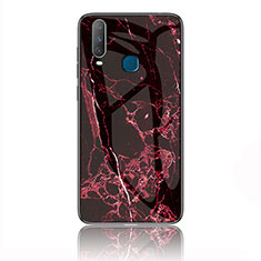 Custodia Silicone Gel Laterale Fantasia Modello Specchio Cover per Vivo Y15 Rosso