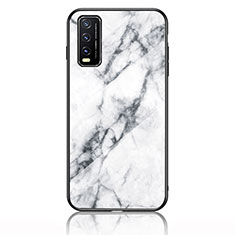 Custodia Silicone Gel Laterale Fantasia Modello Specchio Cover per Vivo Y20 (2021) Bianco