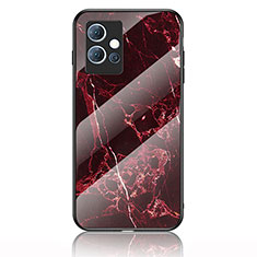 Custodia Silicone Gel Laterale Fantasia Modello Specchio Cover per Vivo Y30 5G Rosso