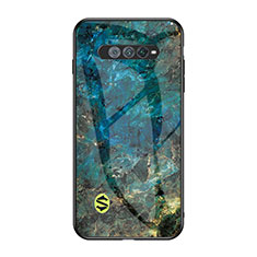 Custodia Silicone Gel Laterale Fantasia Modello Specchio Cover per Xiaomi Black Shark 4S 5G Blu