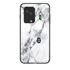 Custodia Silicone Gel Laterale Fantasia Modello Specchio Cover per Xiaomi Black Shark 5 Pro 5G Bianco