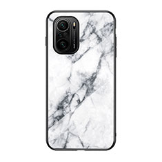 Custodia Silicone Gel Laterale Fantasia Modello Specchio Cover per Xiaomi Mi 11X 5G Bianco