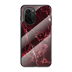 Custodia Silicone Gel Laterale Fantasia Modello Specchio Cover per Xiaomi Mi 11X 5G Rosso