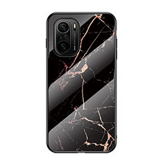 Custodia Silicone Gel Laterale Fantasia Modello Specchio Cover per Xiaomi Mi 11X Pro 5G Oro e Nero