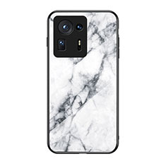 Custodia Silicone Gel Laterale Fantasia Modello Specchio Cover per Xiaomi Mi Mix 4 5G Bianco