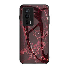 Custodia Silicone Gel Laterale Fantasia Modello Specchio Cover per Xiaomi Poco F5 Pro 5G Rosso