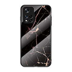 Custodia Silicone Gel Laterale Fantasia Modello Specchio Cover per Xiaomi Poco M4 Pro 5G Oro e Nero