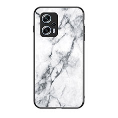 Custodia Silicone Gel Laterale Fantasia Modello Specchio Cover per Xiaomi Poco X4 GT 5G Bianco