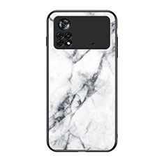 Custodia Silicone Gel Laterale Fantasia Modello Specchio Cover per Xiaomi Poco X4 Pro 5G Bianco