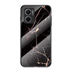 Custodia Silicone Gel Laterale Fantasia Modello Specchio Cover per Xiaomi Redmi 11 Prime 5G Oro e Nero