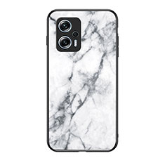 Custodia Silicone Gel Laterale Fantasia Modello Specchio Cover per Xiaomi Redmi K50i 5G Bianco