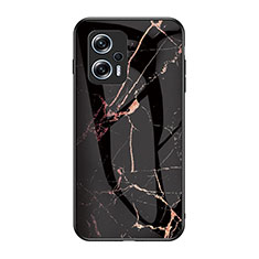 Custodia Silicone Gel Laterale Fantasia Modello Specchio Cover per Xiaomi Redmi K50i 5G Oro e Nero