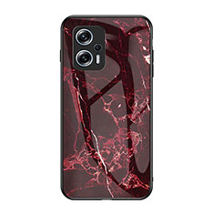 Custodia Silicone Gel Laterale Fantasia Modello Specchio Cover per Xiaomi Redmi K50i 5G Rosso