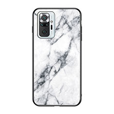 Custodia Silicone Gel Laterale Fantasia Modello Specchio Cover per Xiaomi Redmi Note 10 Pro Max Bianco