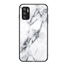 Custodia Silicone Gel Laterale Fantasia Modello Specchio Cover per Xiaomi Redmi Note 10T 5G Bianco