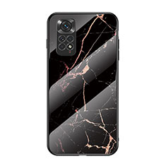 Custodia Silicone Gel Laterale Fantasia Modello Specchio Cover per Xiaomi Redmi Note 11 4G (2022) Oro e Nero