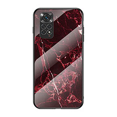 Custodia Silicone Gel Laterale Fantasia Modello Specchio Cover per Xiaomi Redmi Note 11 4G (2022) Rosso