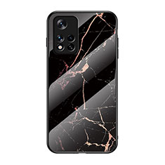 Custodia Silicone Gel Laterale Fantasia Modello Specchio Cover per Xiaomi Redmi Note 11S 5G Oro e Nero