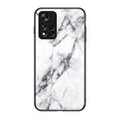 Custodia Silicone Gel Laterale Fantasia Modello Specchio Cover per Xiaomi Redmi Note 11T 5G Bianco