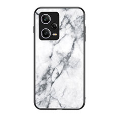 Custodia Silicone Gel Laterale Fantasia Modello Specchio Cover per Xiaomi Redmi Note 12 Pro 5G Bianco