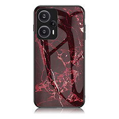 Custodia Silicone Gel Laterale Fantasia Modello Specchio Cover per Xiaomi Redmi Note 12 Turbo 5G Rosso