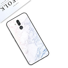 Custodia Silicone Gel Laterale Fantasia Modello Specchio Cover S01 per Huawei Mate 20 Lite Bianco