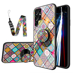 Custodia Silicone Gel Laterale Fantasia Modello Specchio Cover S01 per Samsung Galaxy S21 Ultra 5G Multicolore
