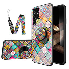 Custodia Silicone Gel Laterale Fantasia Modello Specchio Cover S01 per Samsung Galaxy S24 Ultra 5G Multicolore