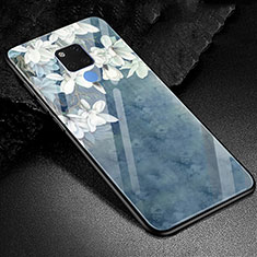 Custodia Silicone Gel Laterale Fantasia Modello Specchio Cover S02 per Huawei Mate 20 X 5G Blu