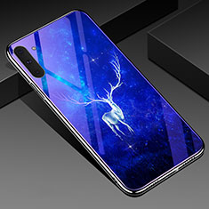 Custodia Silicone Gel Laterale Fantasia Modello Specchio Cover S02 per Samsung Galaxy Note 10 5G Blu