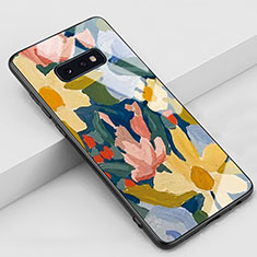 Custodia Silicone Gel Laterale Fantasia Modello Specchio Cover S02 per Samsung Galaxy S10e Giallo