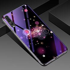 Custodia Silicone Gel Laterale Fiori Specchio Cover K01 per Huawei P20 Pro Viola