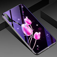 Custodia Silicone Gel Laterale Fiori Specchio Cover per Huawei Honor 9X Pro Rosa Caldo
