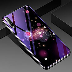 Custodia Silicone Gel Laterale Fiori Specchio Cover per Huawei Honor 9X Viola