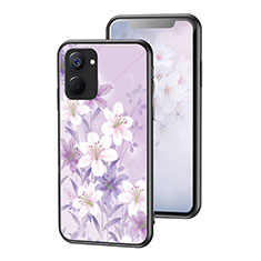 Custodia Silicone Gel Laterale Fiori Specchio Cover per Realme 10S 5G Lavanda