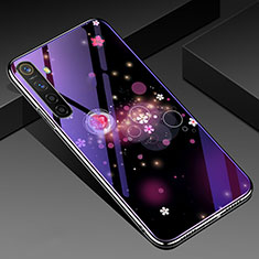 Custodia Silicone Gel Laterale Fiori Specchio Cover per Realme XT Viola