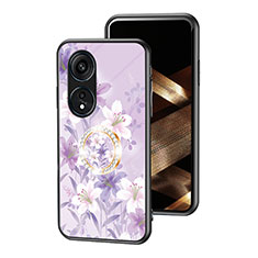 Custodia Silicone Gel Laterale Fiori Specchio Cover S01 per Huawei Honor X5 Plus Lavanda