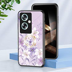 Custodia Silicone Gel Laterale Fiori Specchio Cover S01 per Oppo A79 5G Lavanda