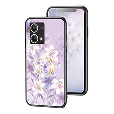 Custodia Silicone Gel Laterale Fiori Specchio Cover S01 per Oppo F21s Pro 4G Lavanda