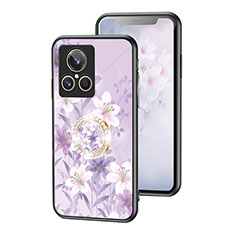 Custodia Silicone Gel Laterale Fiori Specchio Cover S01 per Realme GT2 Master Explorer Lavanda