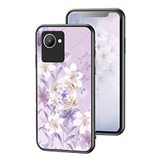 Custodia Silicone Gel Laterale Fiori Specchio Cover S01 per Realme Narzo 50i Prime Lavanda